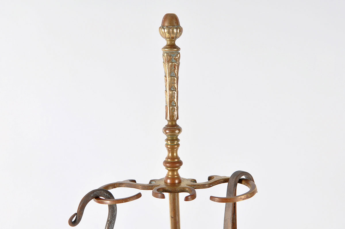 Plated Brass Fireplace Tool Stand