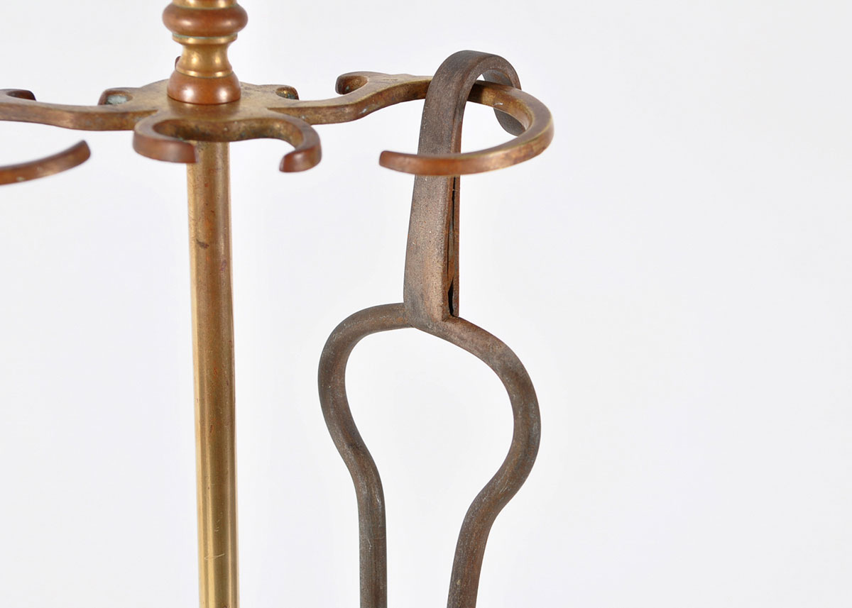 Plated Brass Fireplace Tool Stand