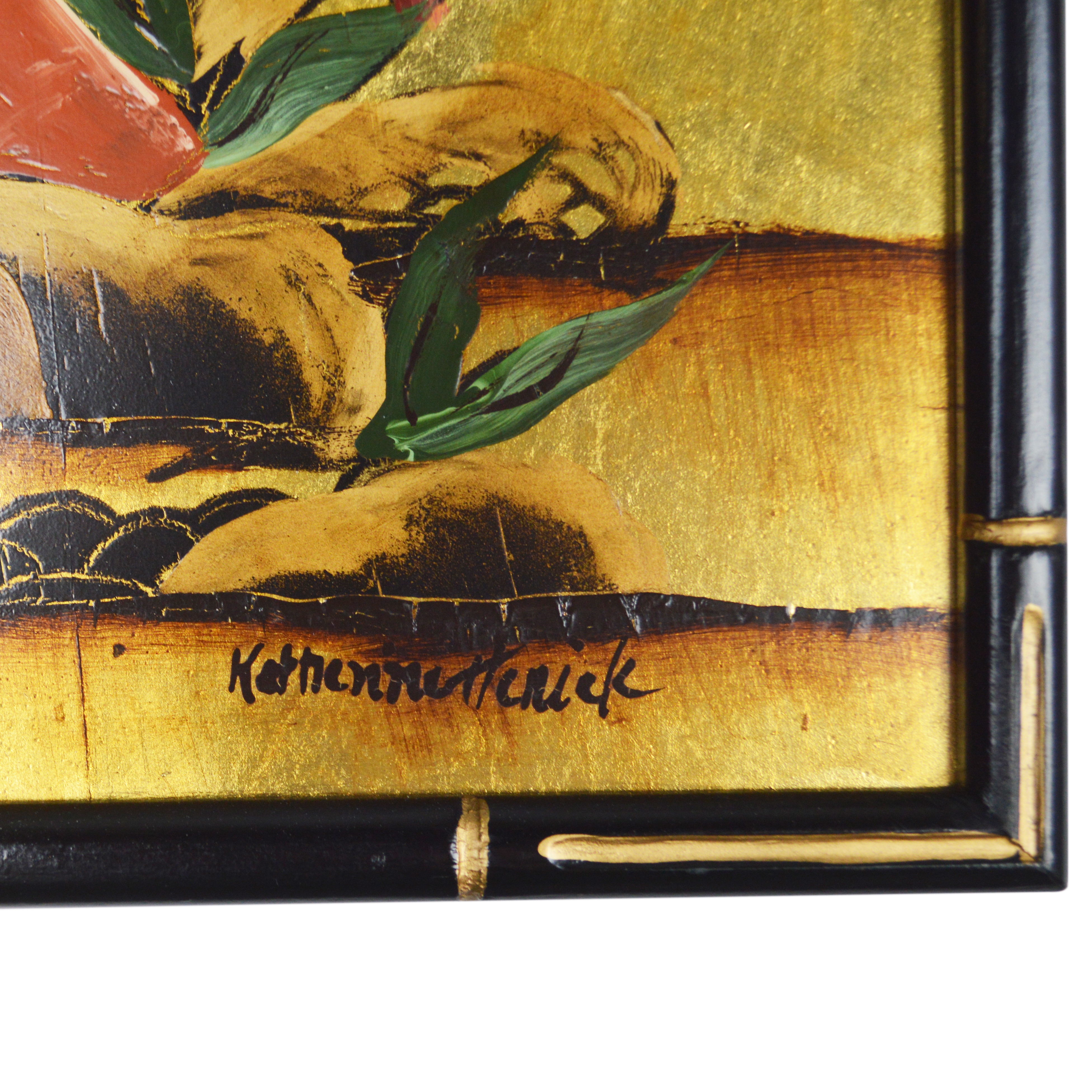 Katherine Henick Painting on Gold Leaf