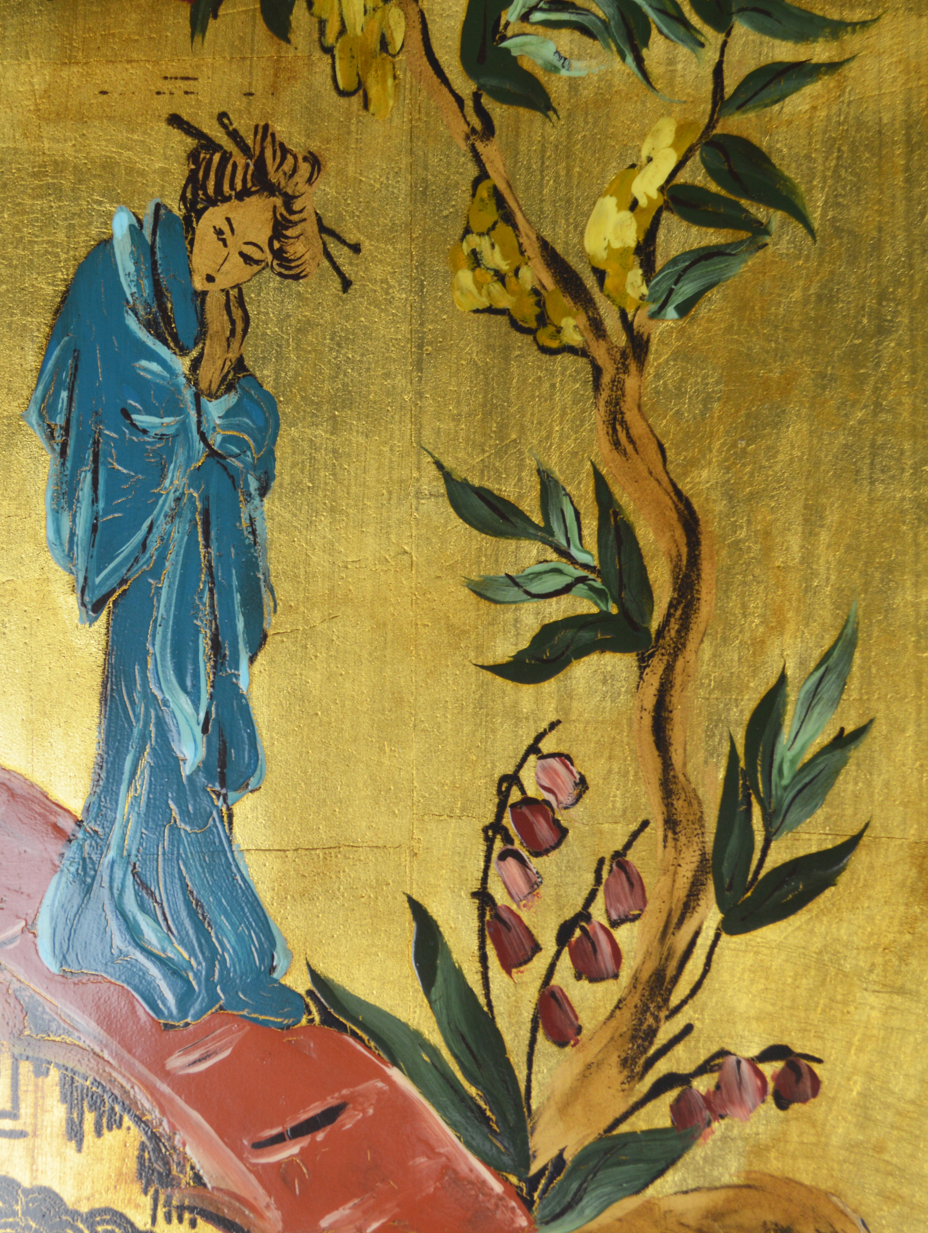 Katherine Henick Painting on Gold Leaf