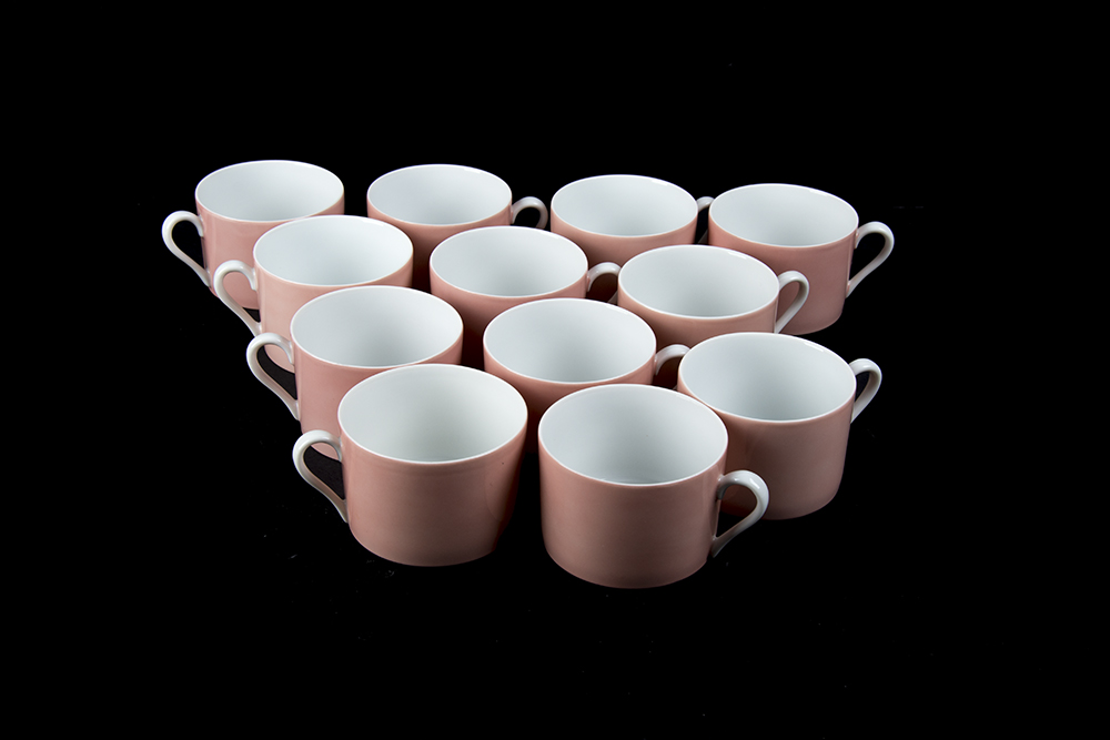 Fitz and Floyd Rondelet Peach Mugs