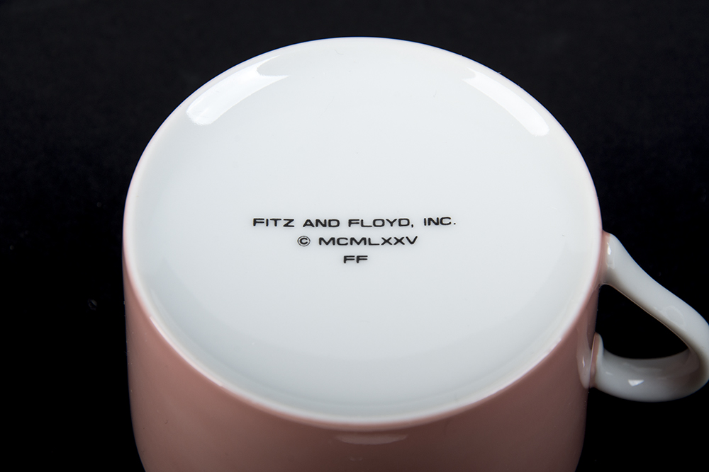 Fitz and Floyd Rondelet Peach Mugs