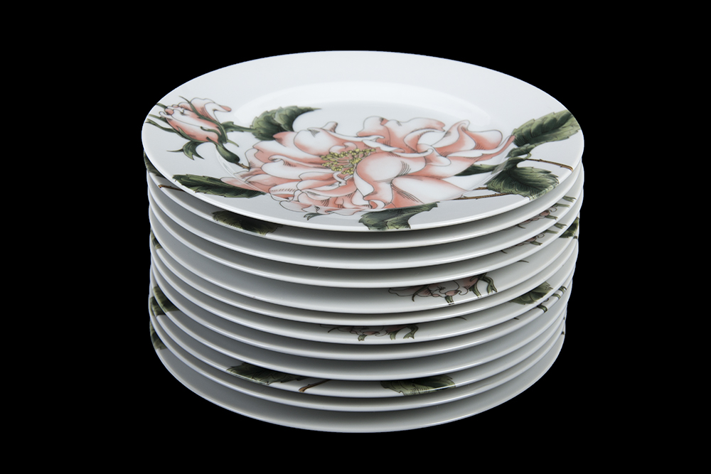 Fitz and Floyd Summer Rose Dessert Plates
