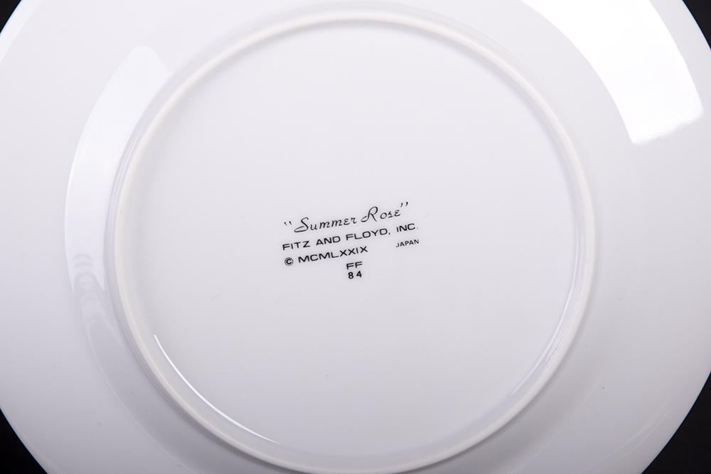 Fitz and Floyd Summer Rose Dessert Plates