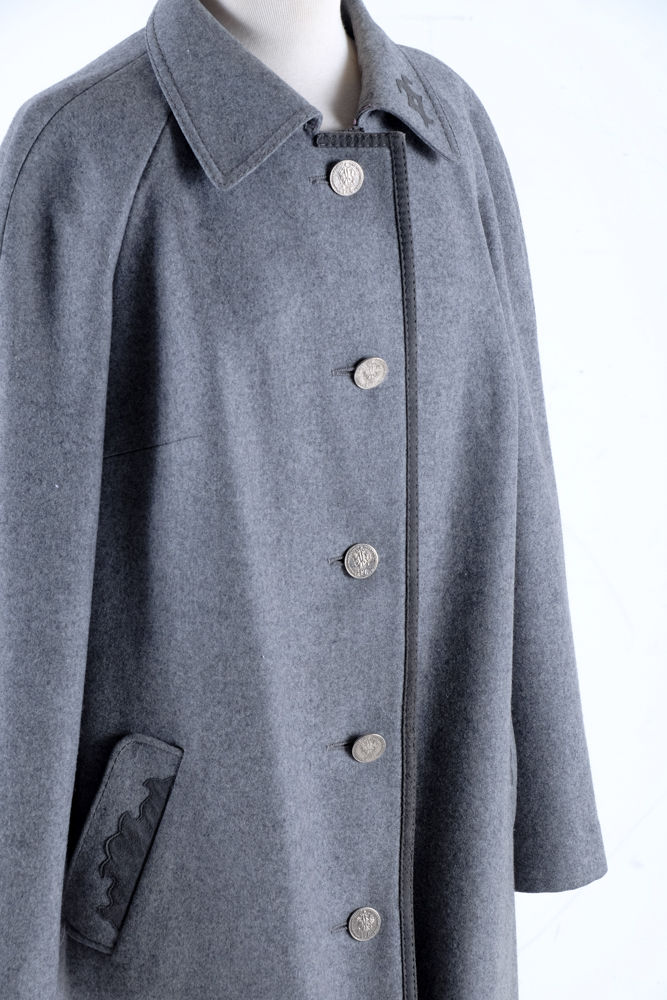 Women's Vintage Bavaria Loden Original Bayerischer Grey Wool Coat