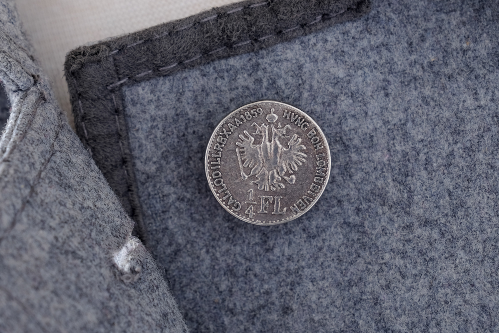 Women's Vintage Bavaria Loden Original Bayerischer Grey Wool Coat