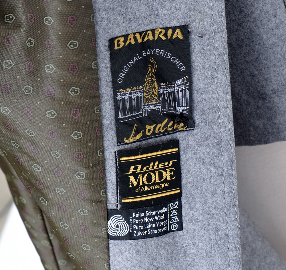 Women's Vintage Bavaria Loden Original Bayerischer Grey Wool Coat