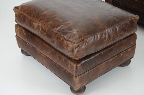 Restoration Hardware Leather Chair and Ottoman