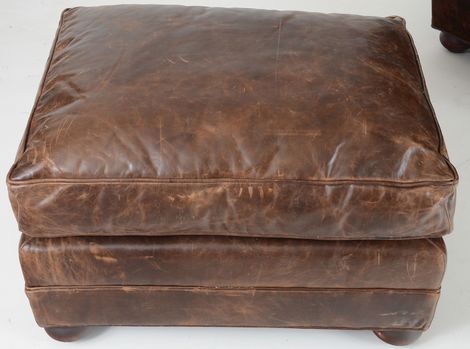 Restoration Hardware Leather Chair and Ottoman