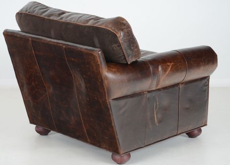 Restoration Hardware Leather Chair and Ottoman