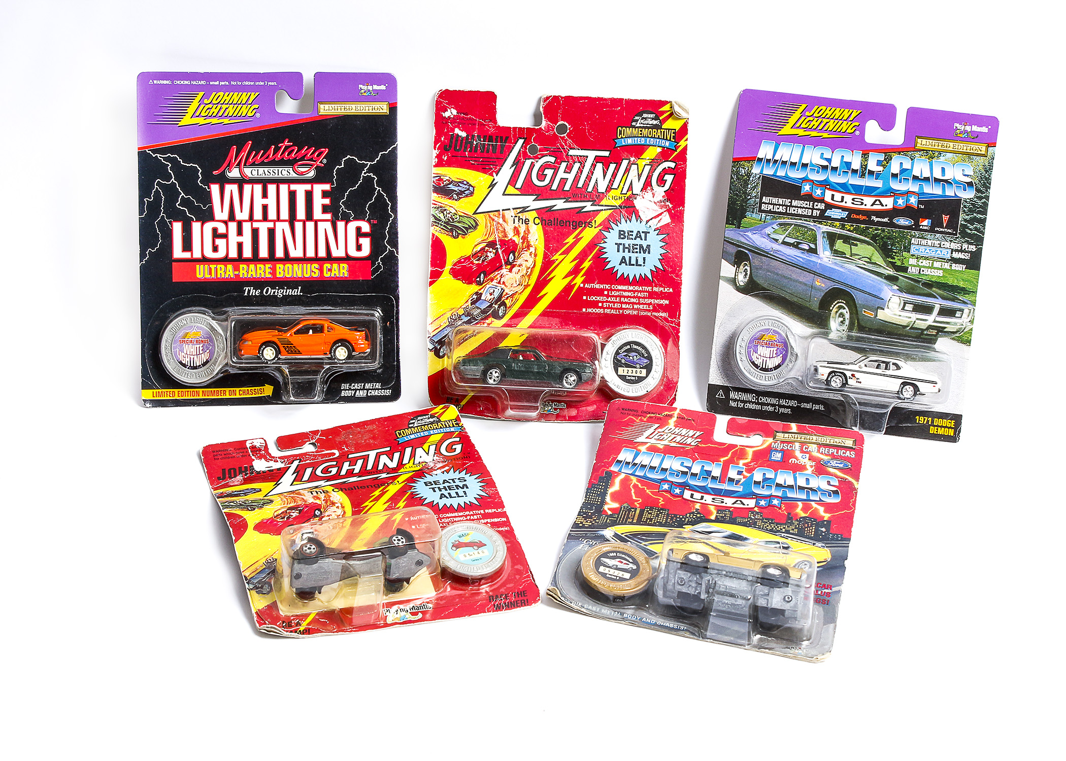 Set of Johnny Lighting Muscle Cars