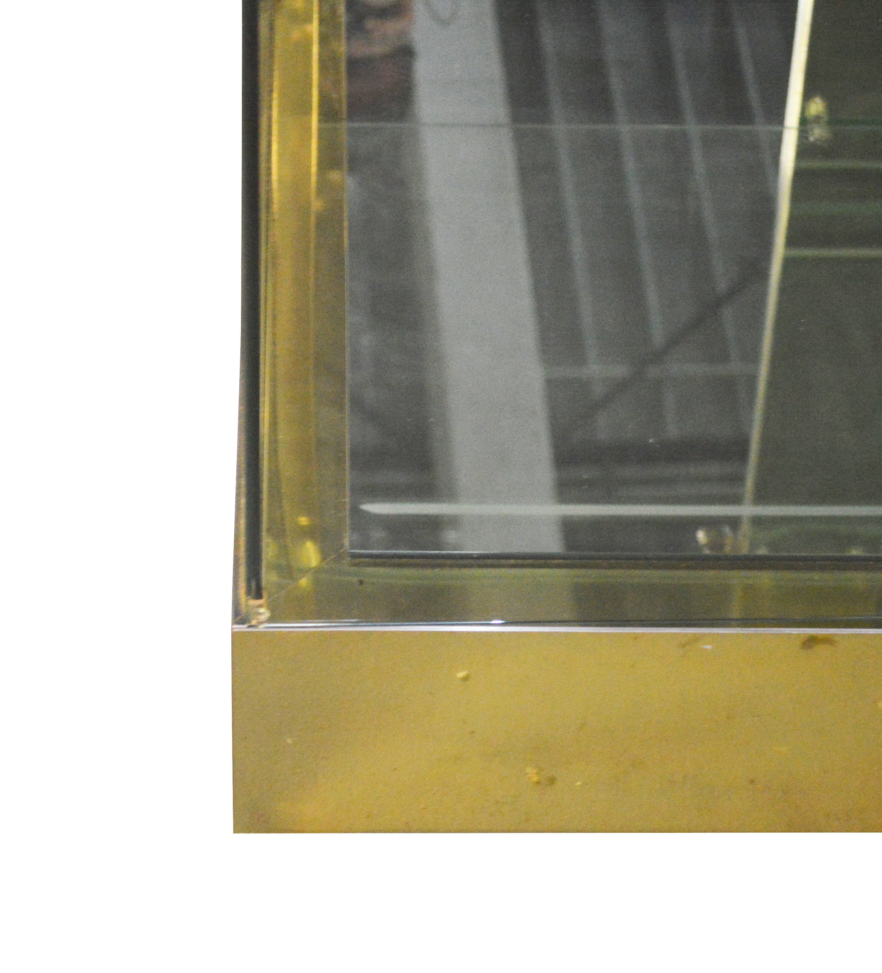 Pair of Brass and Glass Curio Cabinets