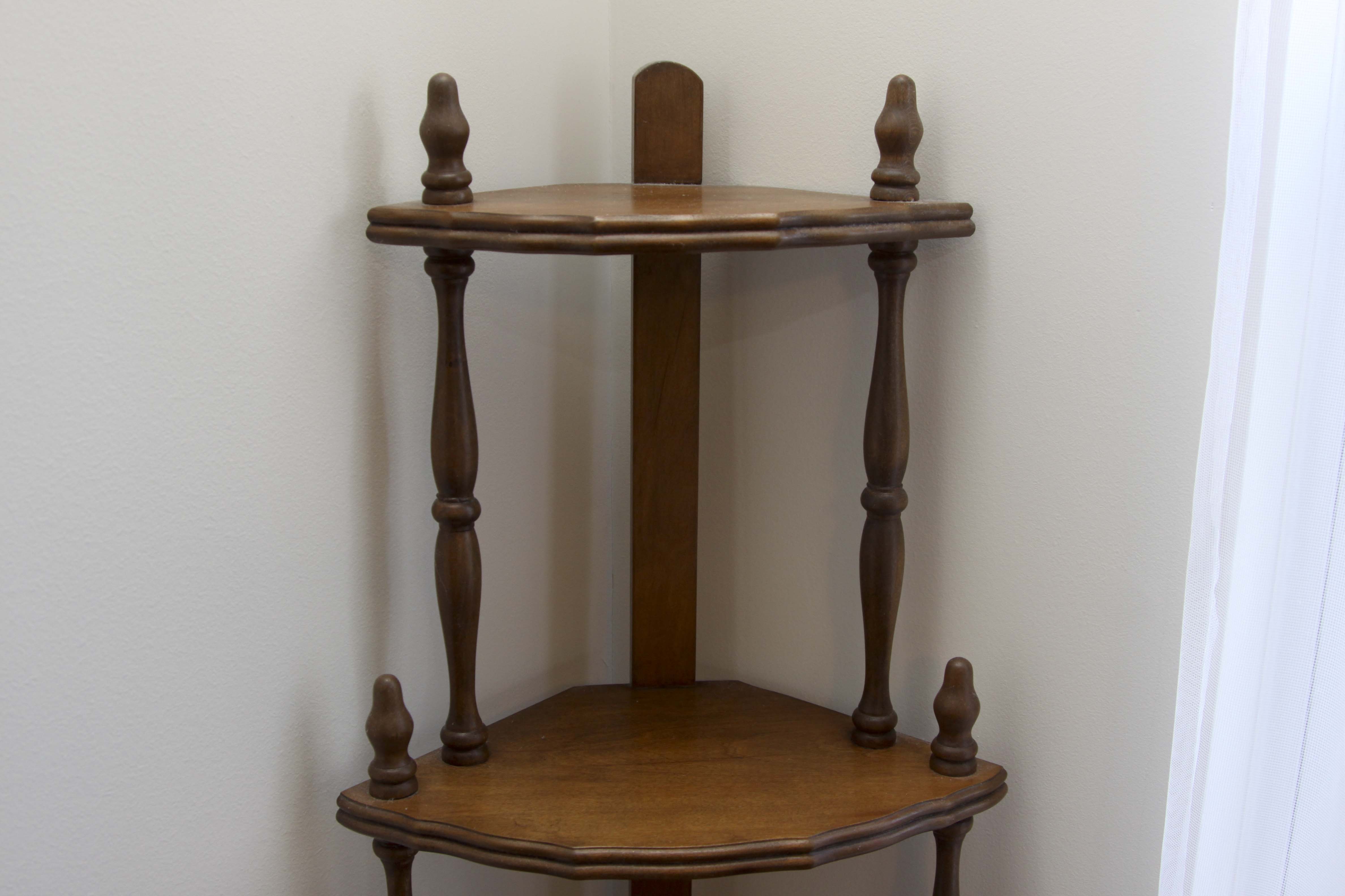 Vintage Wood FiveTier Corner Shelf Unit EBTH