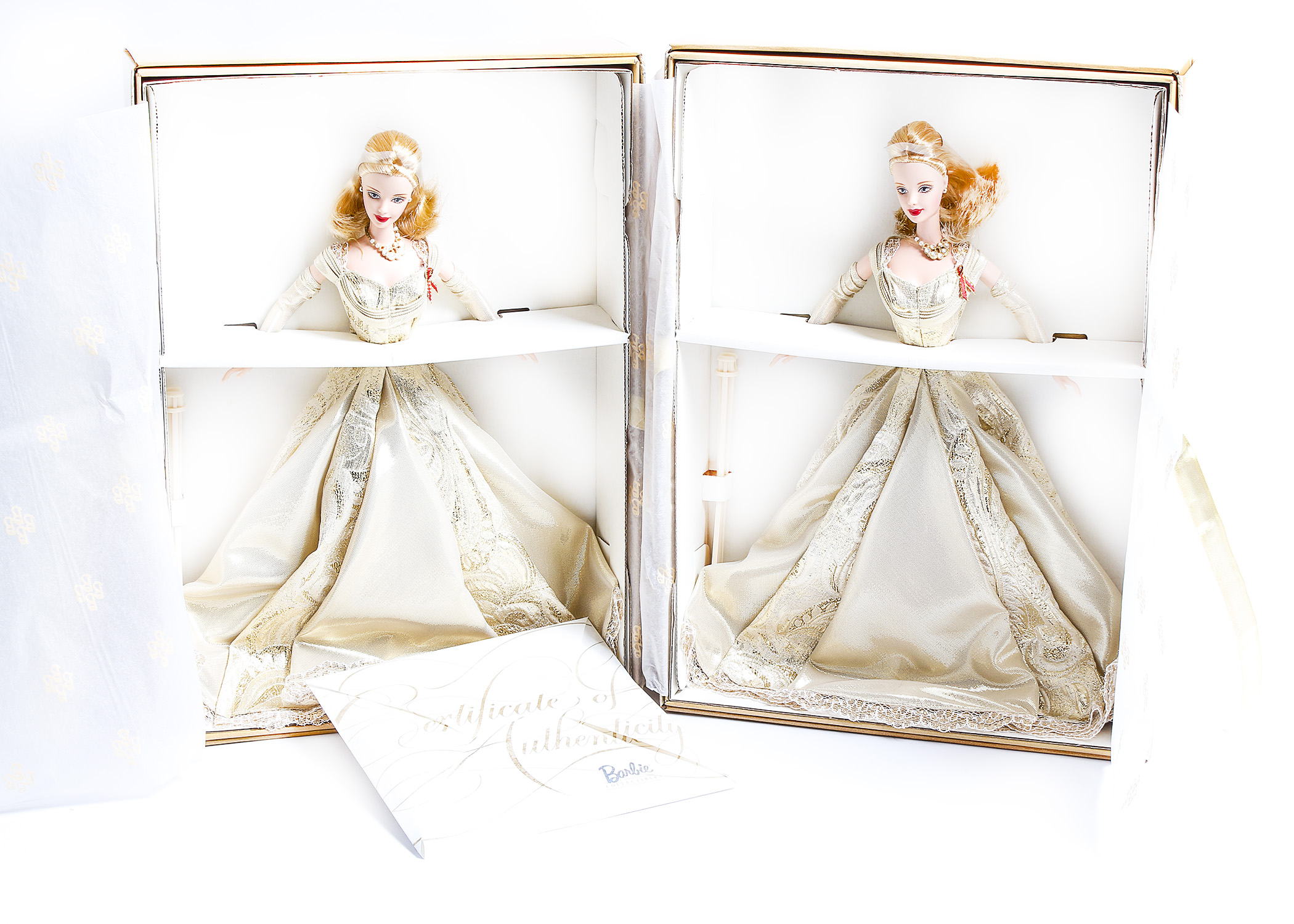 Pair of Limited Edition Golden Anniversary Barbie Dolls