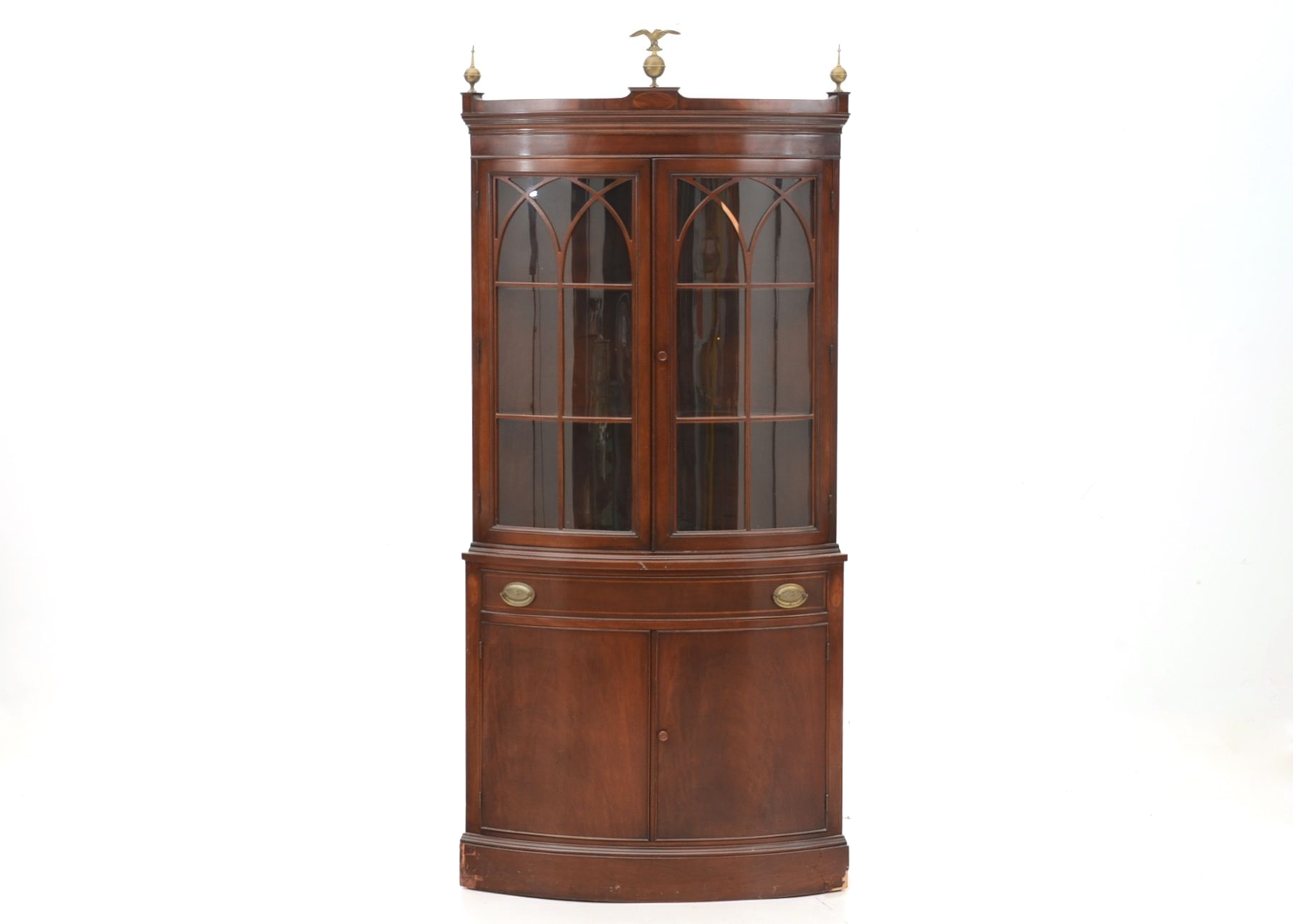 Hepplewhite Style Mahogany Corner Cabinet