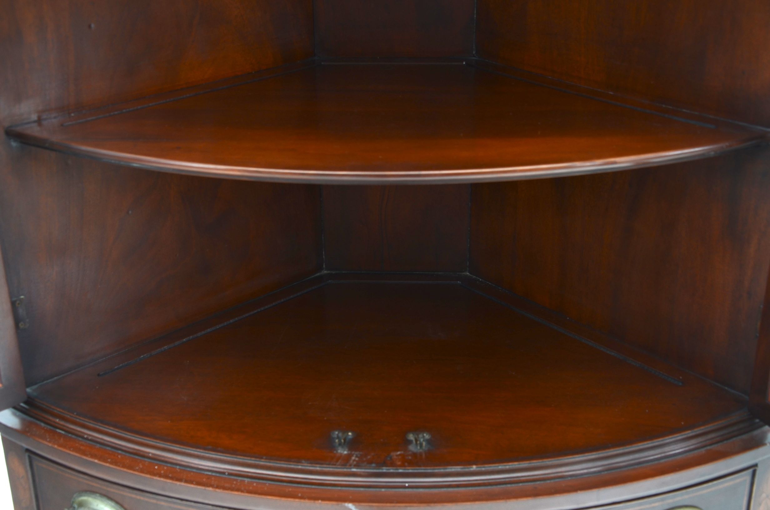 Hepplewhite Style Mahogany Corner Cabinet