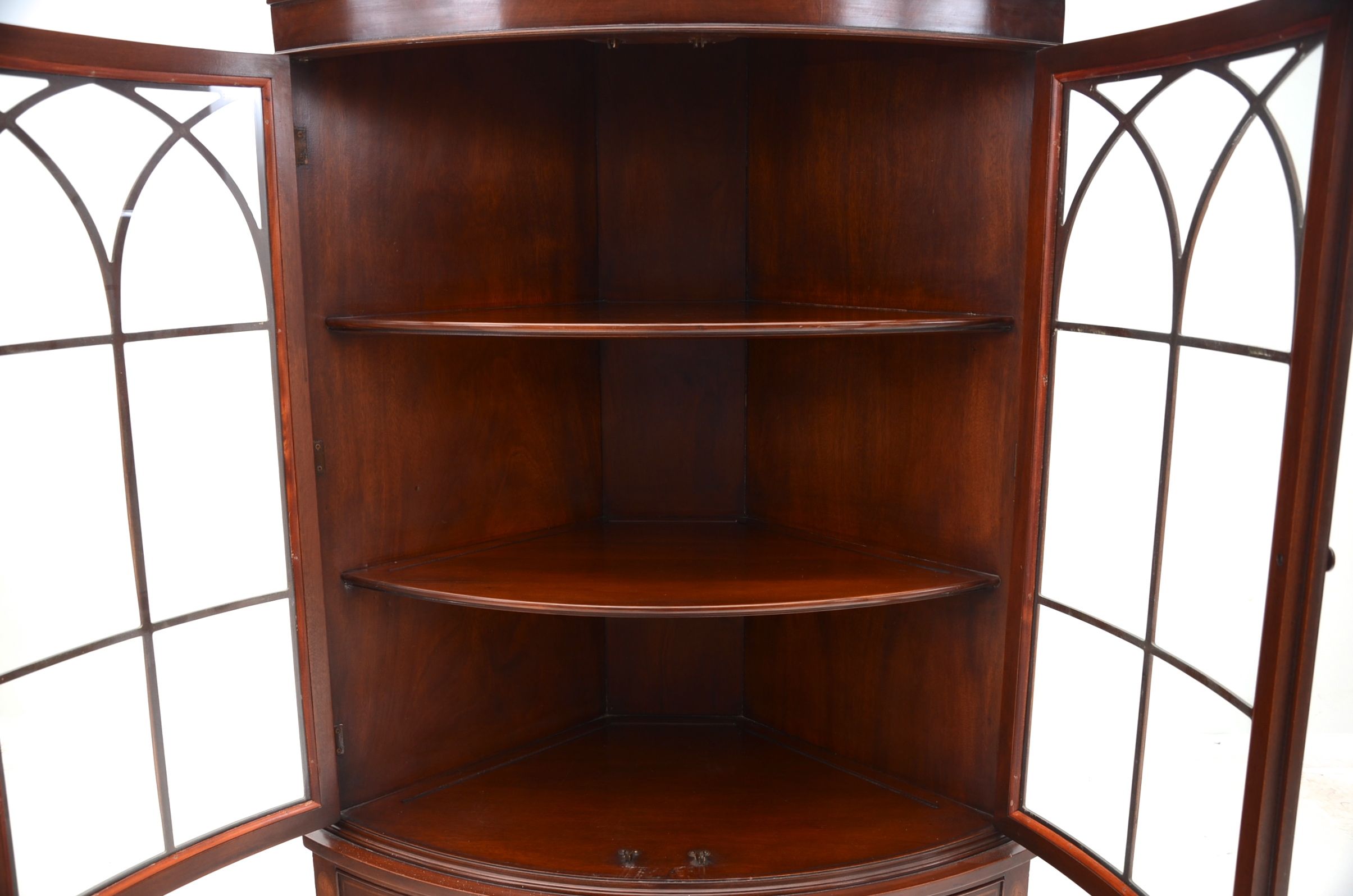Hepplewhite Style Mahogany Corner Cabinet