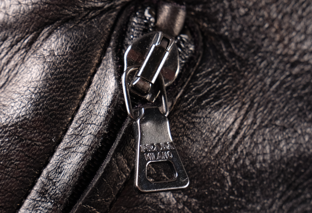 Prada Designer Black Stretch Leather Over The Knee Boot