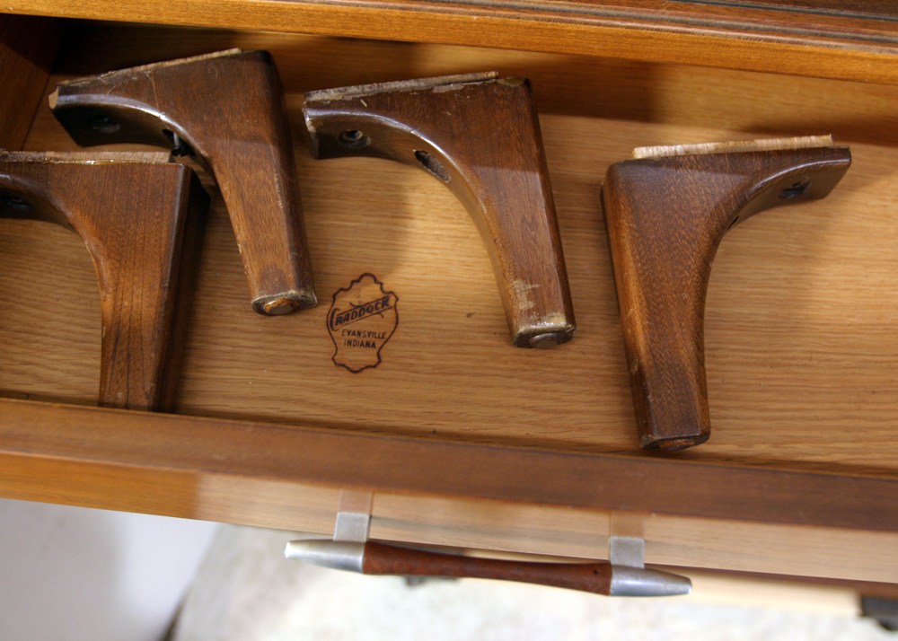 Vintage Mid Century Modern Craddock Walnut China Cabinet