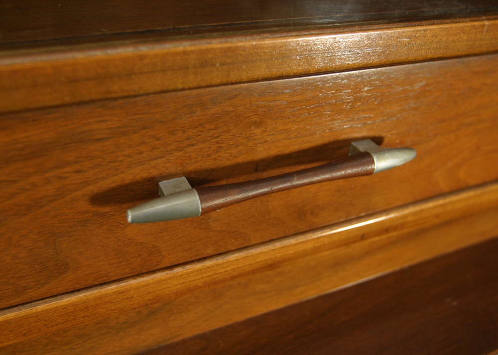 Vintage Mid Century Modern Craddock Walnut China Cabinet