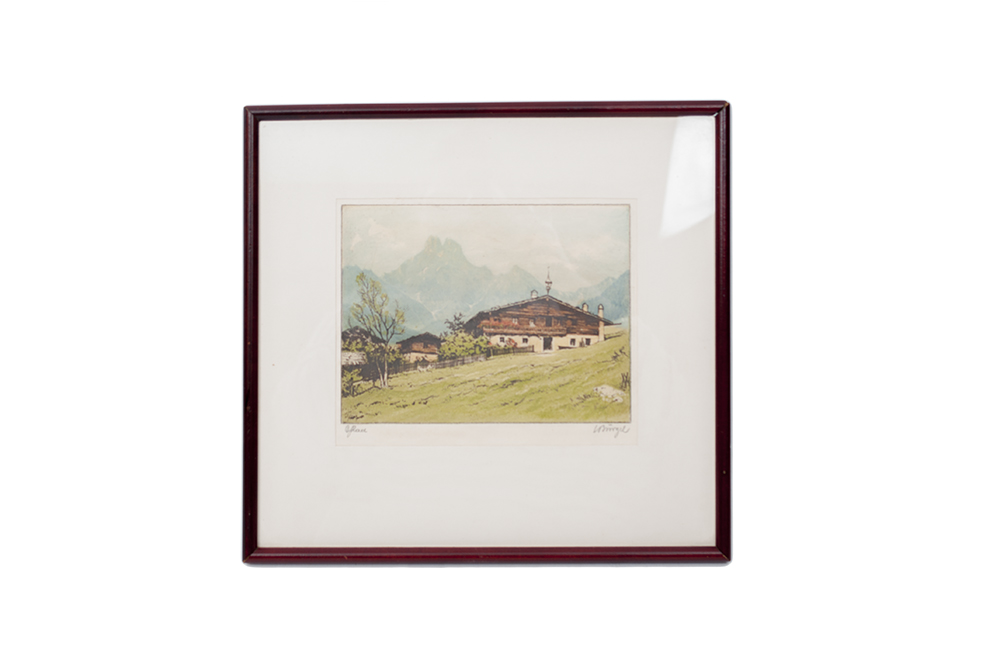 Hand-Colored Etching by Ludwig Burgel