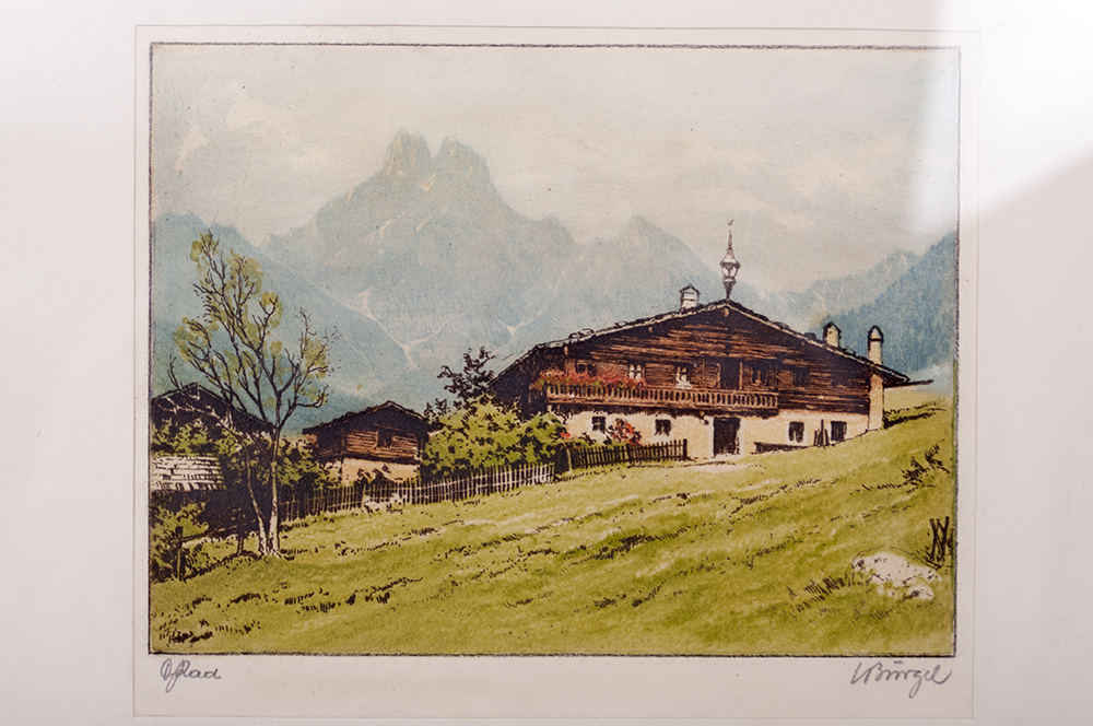 Hand-Colored Etching by Ludwig Burgel