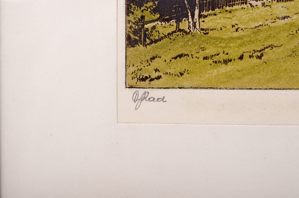 Hand-Colored Etching by Ludwig Burgel