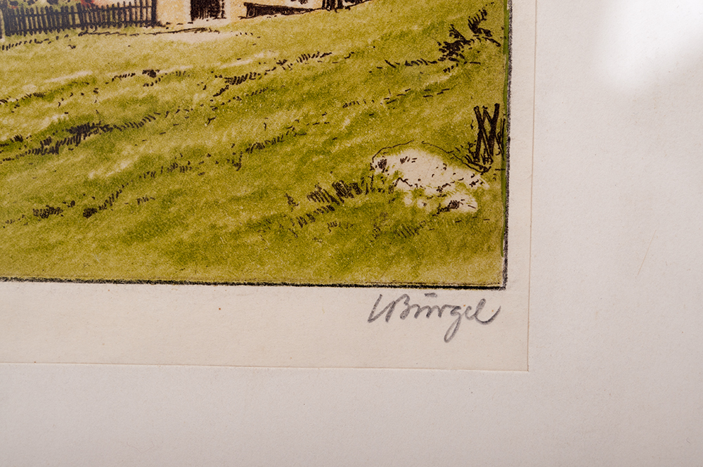 Hand-Colored Etching by Ludwig Burgel