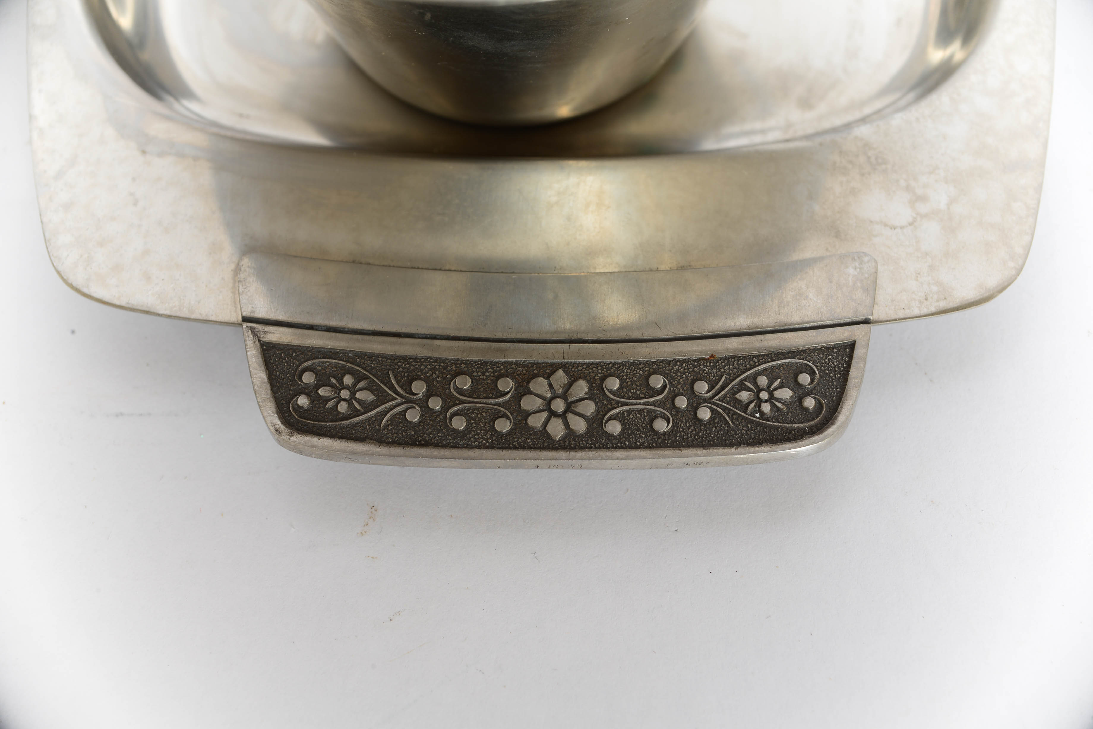 Vintage Three Piece Cordova Stainless Steel Sugar Creamer and Tra