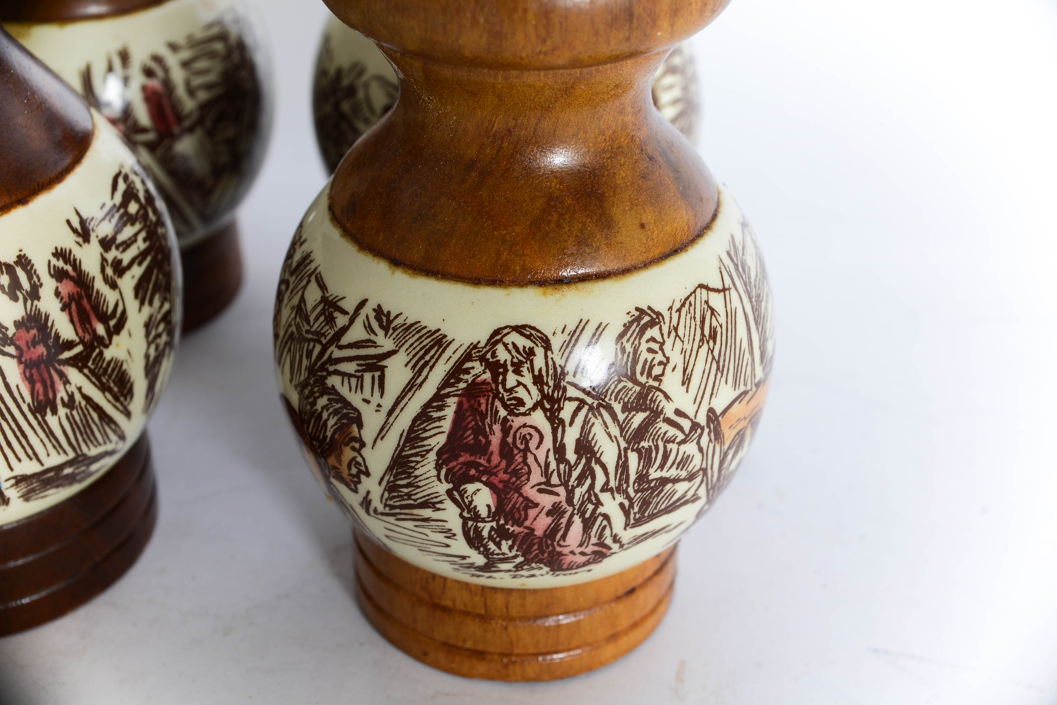 Two Pairs of Vintage English Salt and Pepper Sets