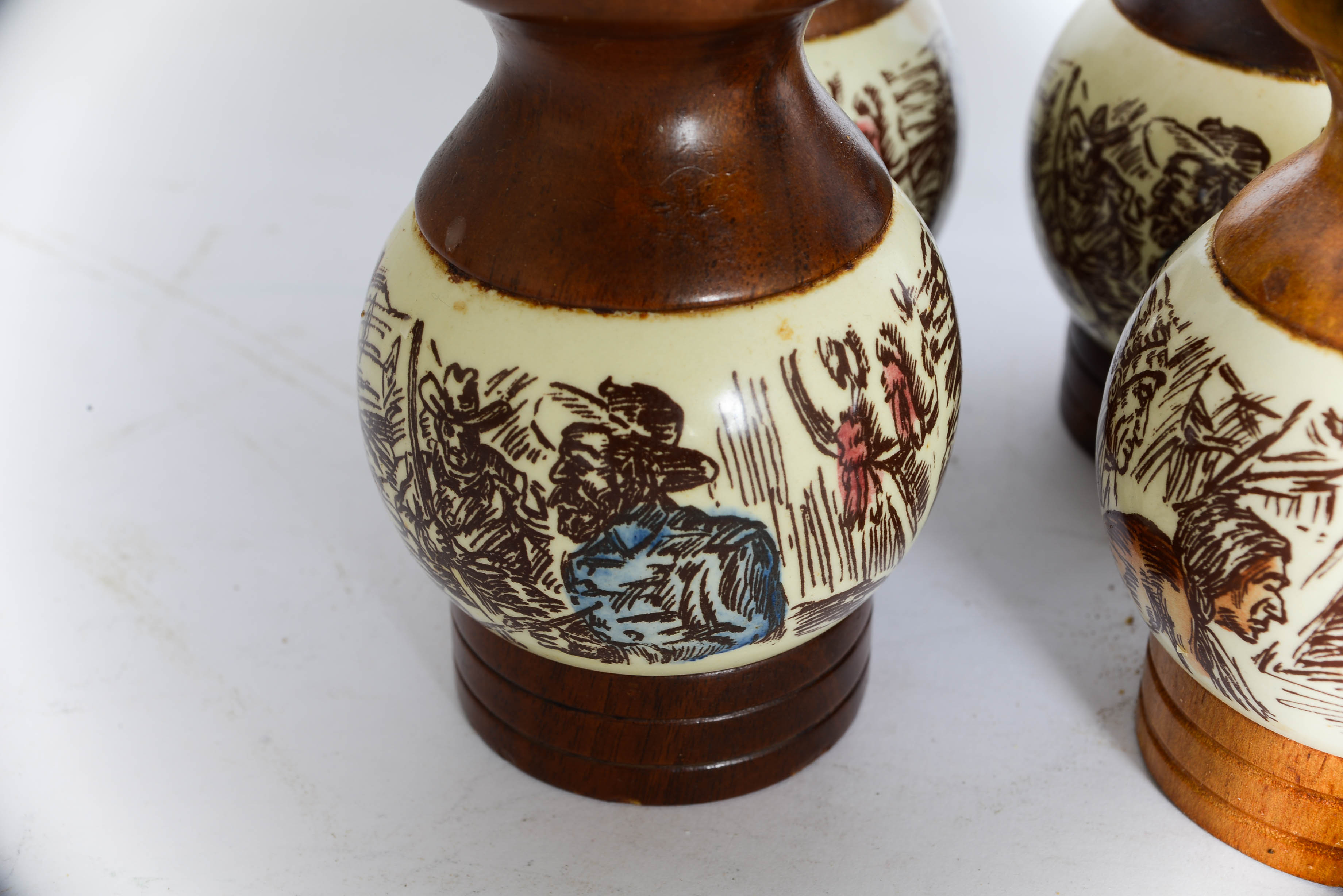Two Pairs of Vintage English Salt and Pepper Sets