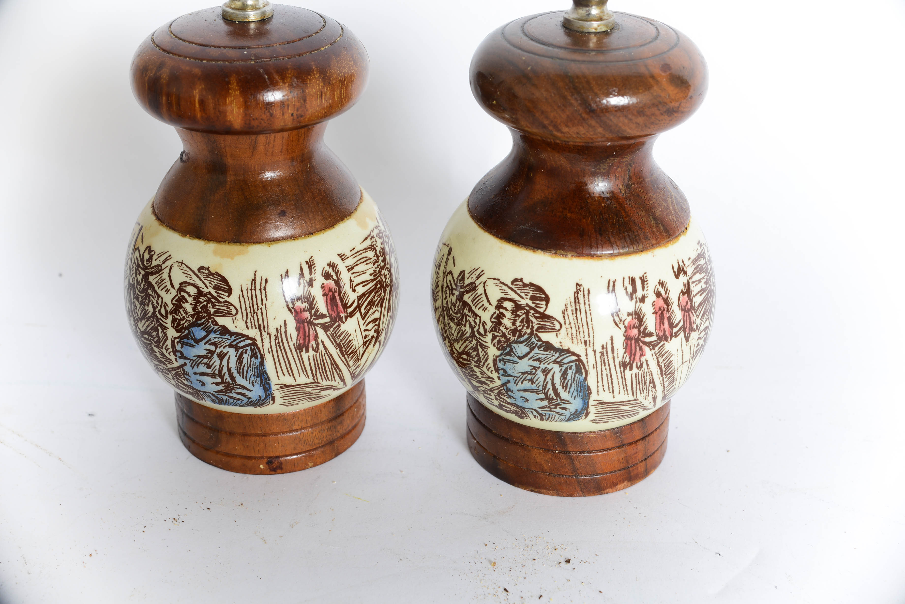 Two Pairs of Vintage English Salt and Pepper Sets