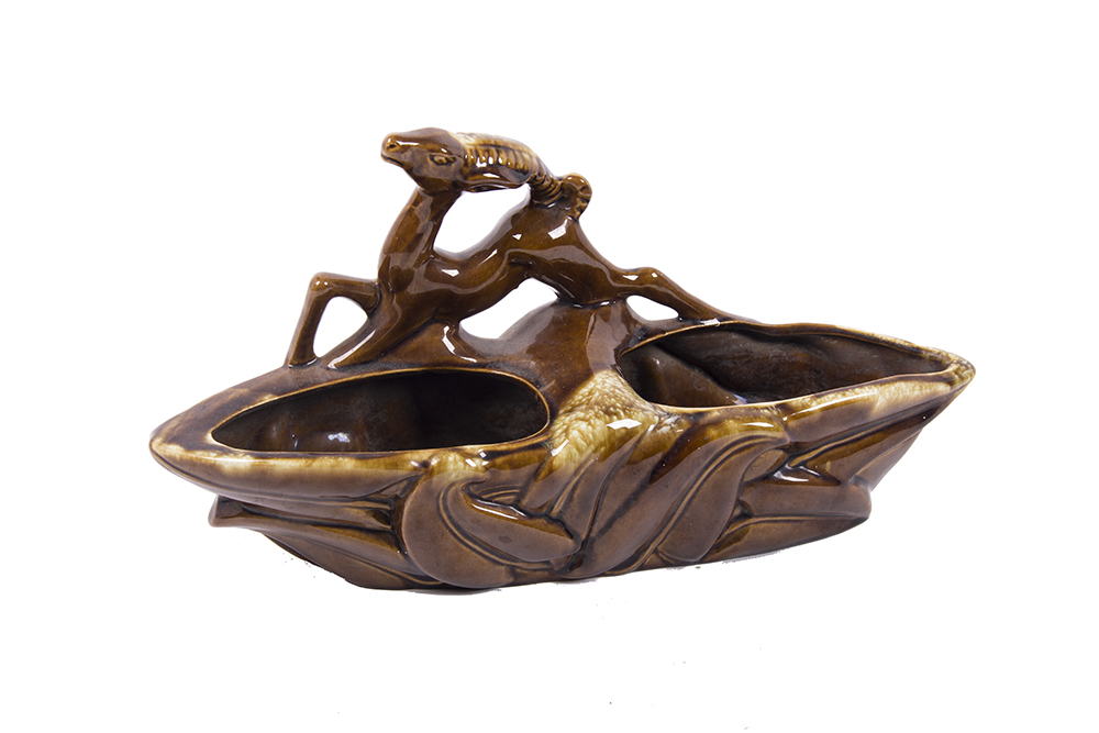 Vintage Gazelle Pottery Double Vase