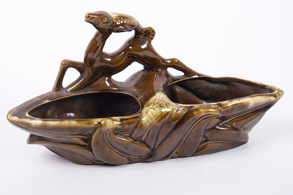 Vintage Gazelle Pottery Double Vase