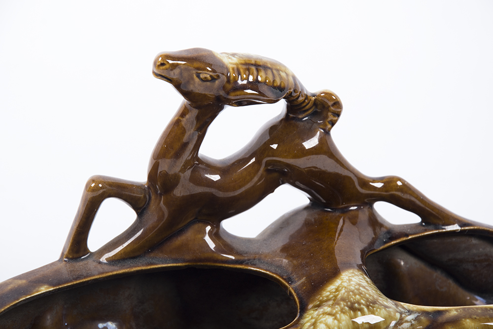 Vintage Gazelle Pottery Double Vase