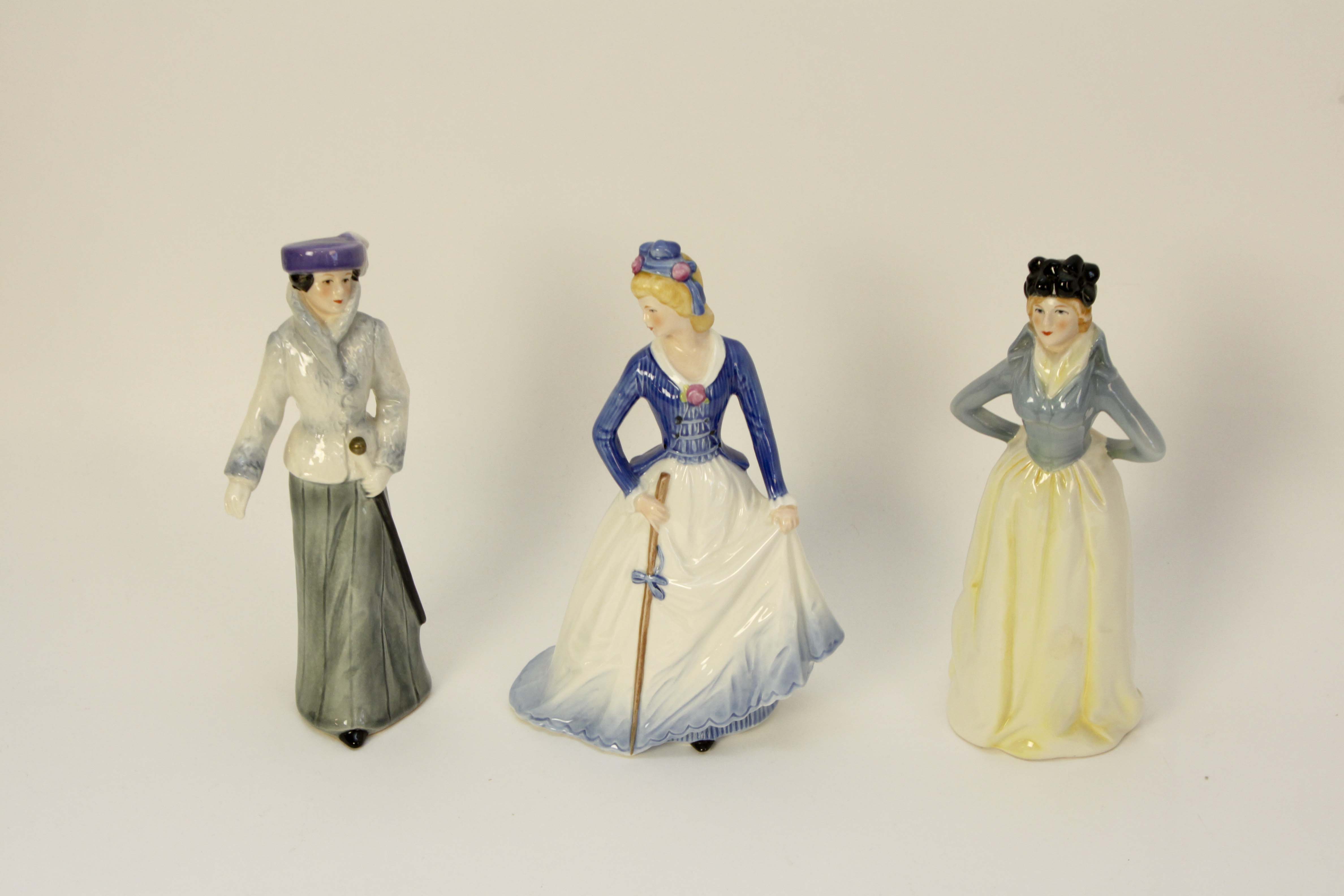 Three Goebel Porcelain Fashion On Parade Lady Figurines
