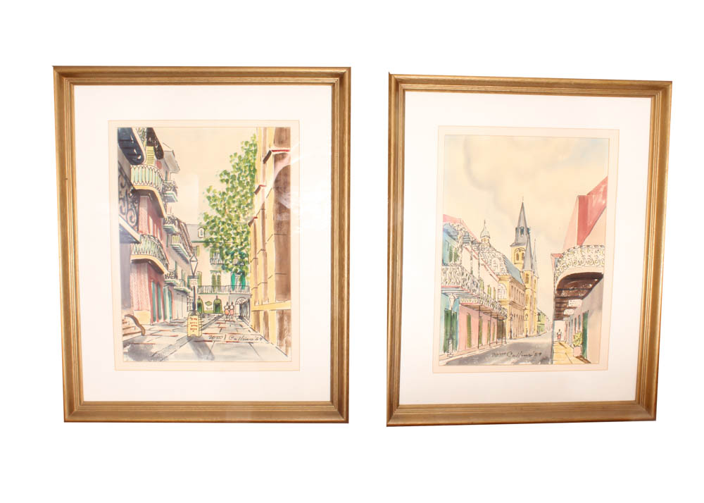 Signed Watercolor Paintings By William Collins