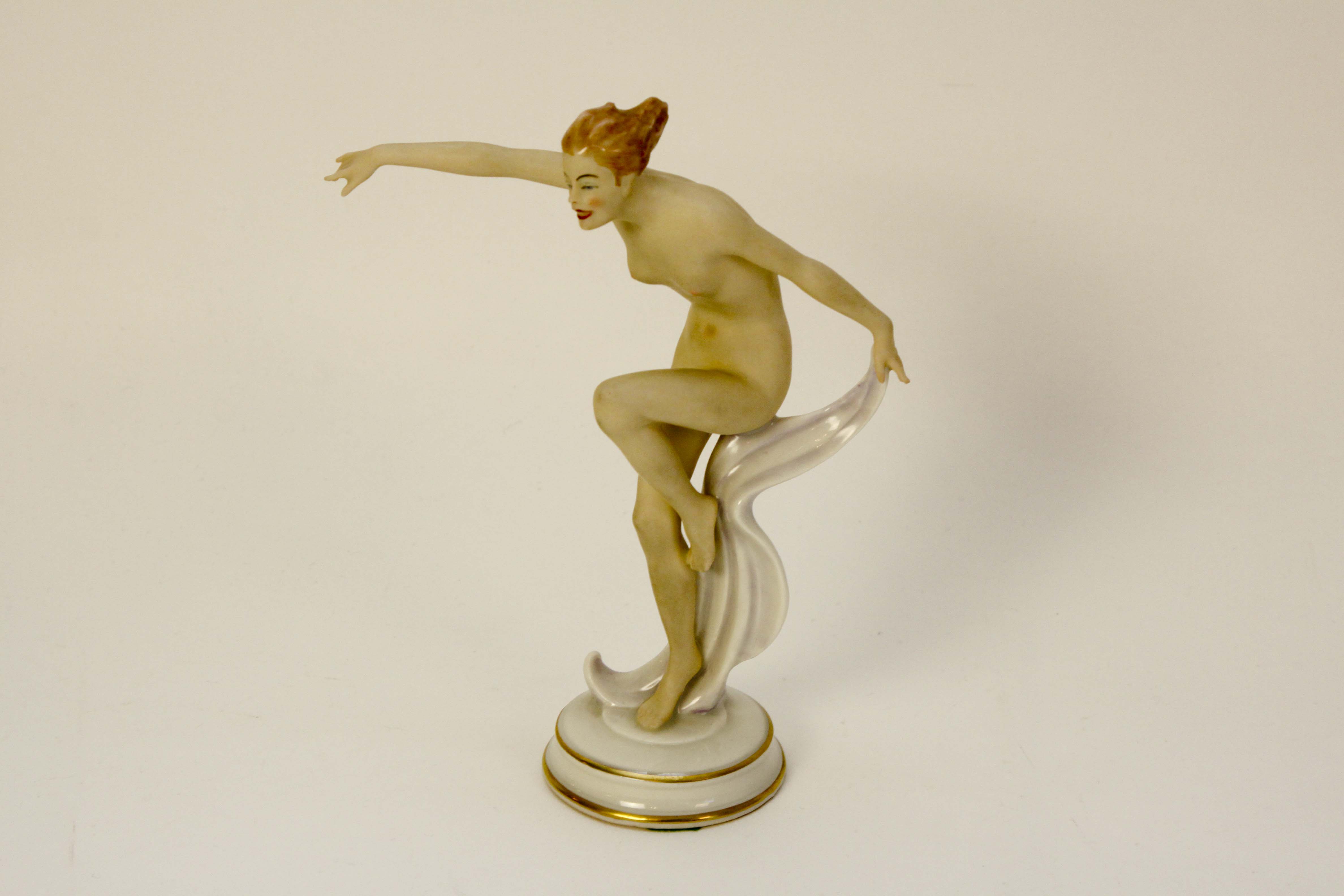 Vintage Dresden Female Nude Porcelain Figurine
