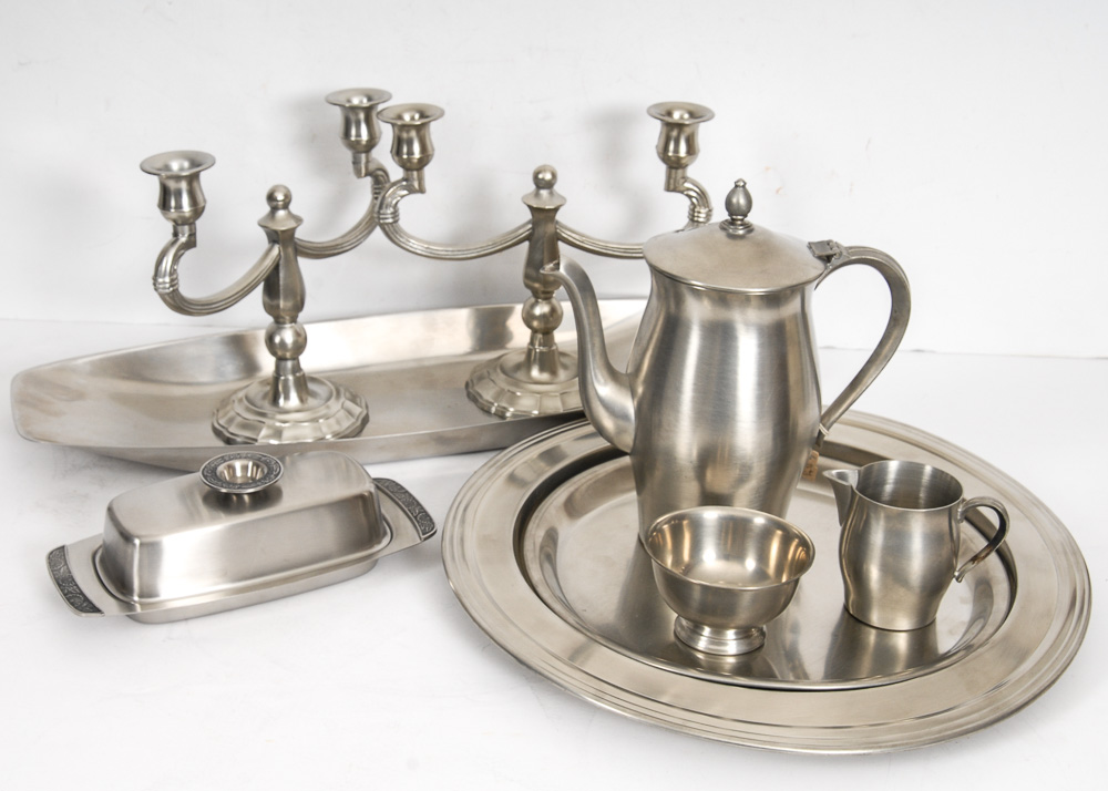 Pewter Tea Set and Trays