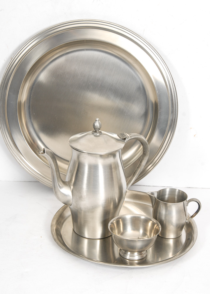 Pewter Tea Set and Trays