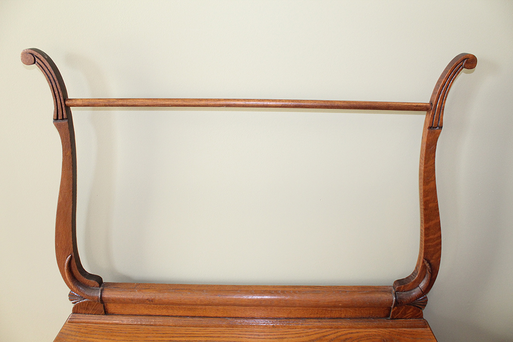 Vintage Oak Wash Stand with Towel Bar