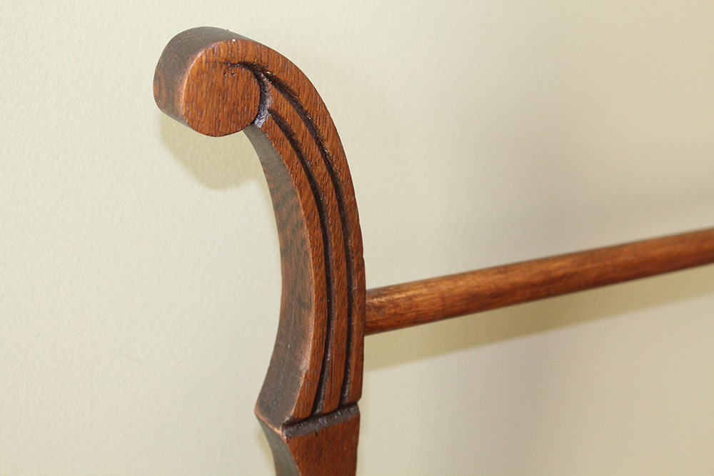 Vintage Oak Wash Stand with Towel Bar