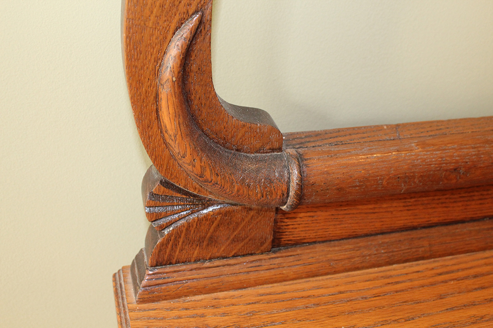 Vintage Oak Wash Stand with Towel Bar