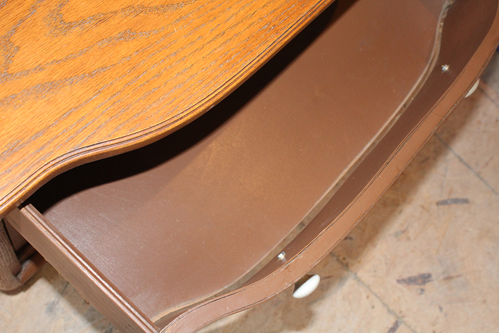 Vintage Oak Wash Stand with Towel Bar