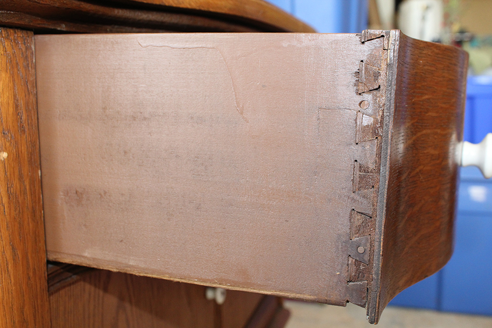 Vintage Oak Wash Stand with Towel Bar