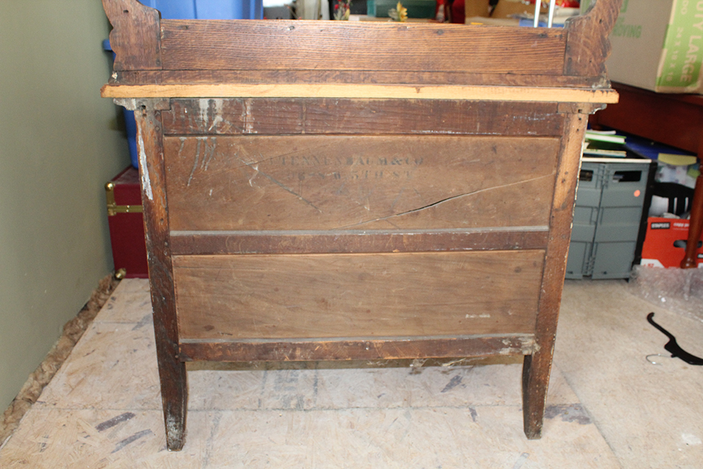Vintage Oak Wash Stand with Towel Bar