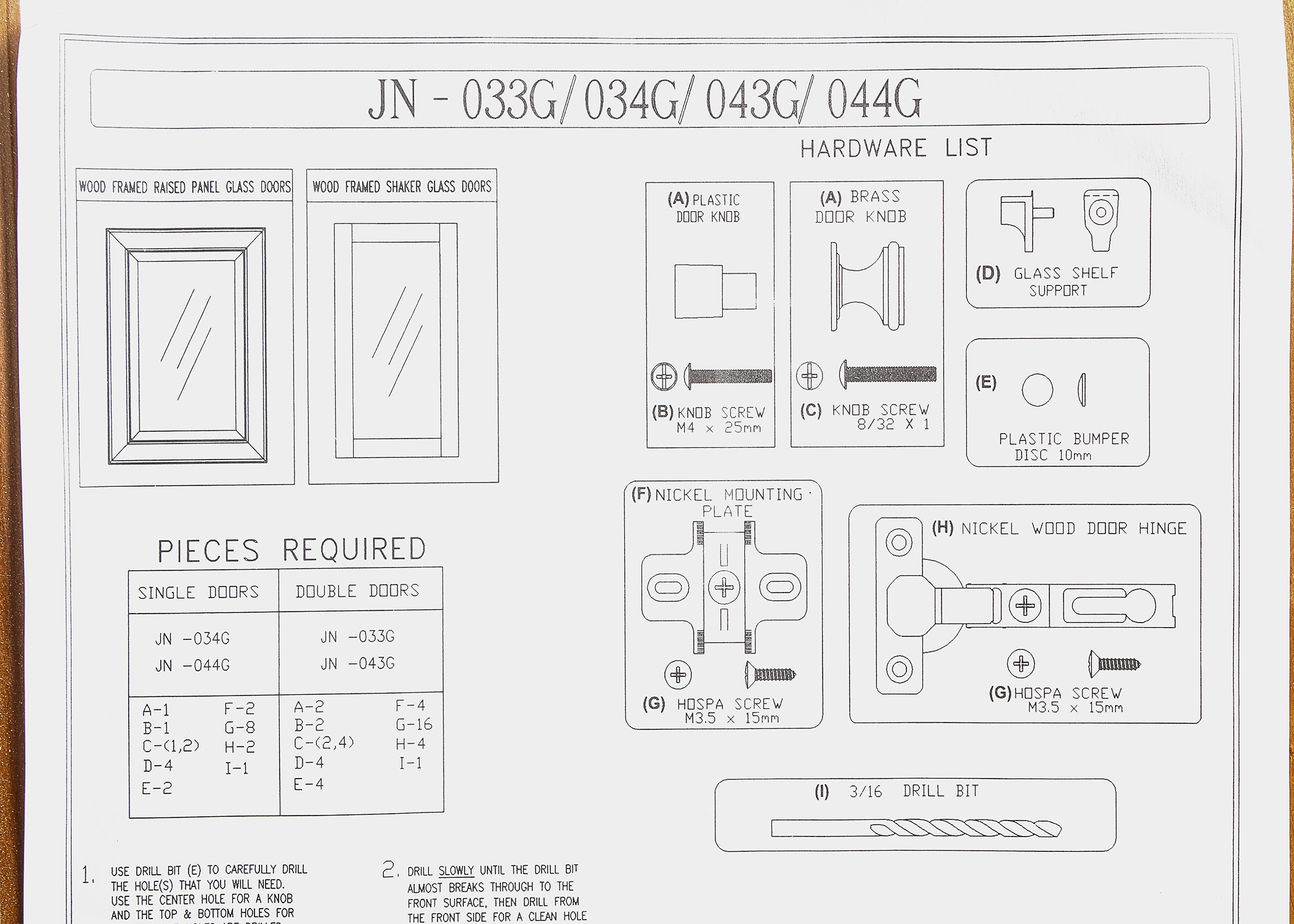 Set of Four Glass Cabinet Doors