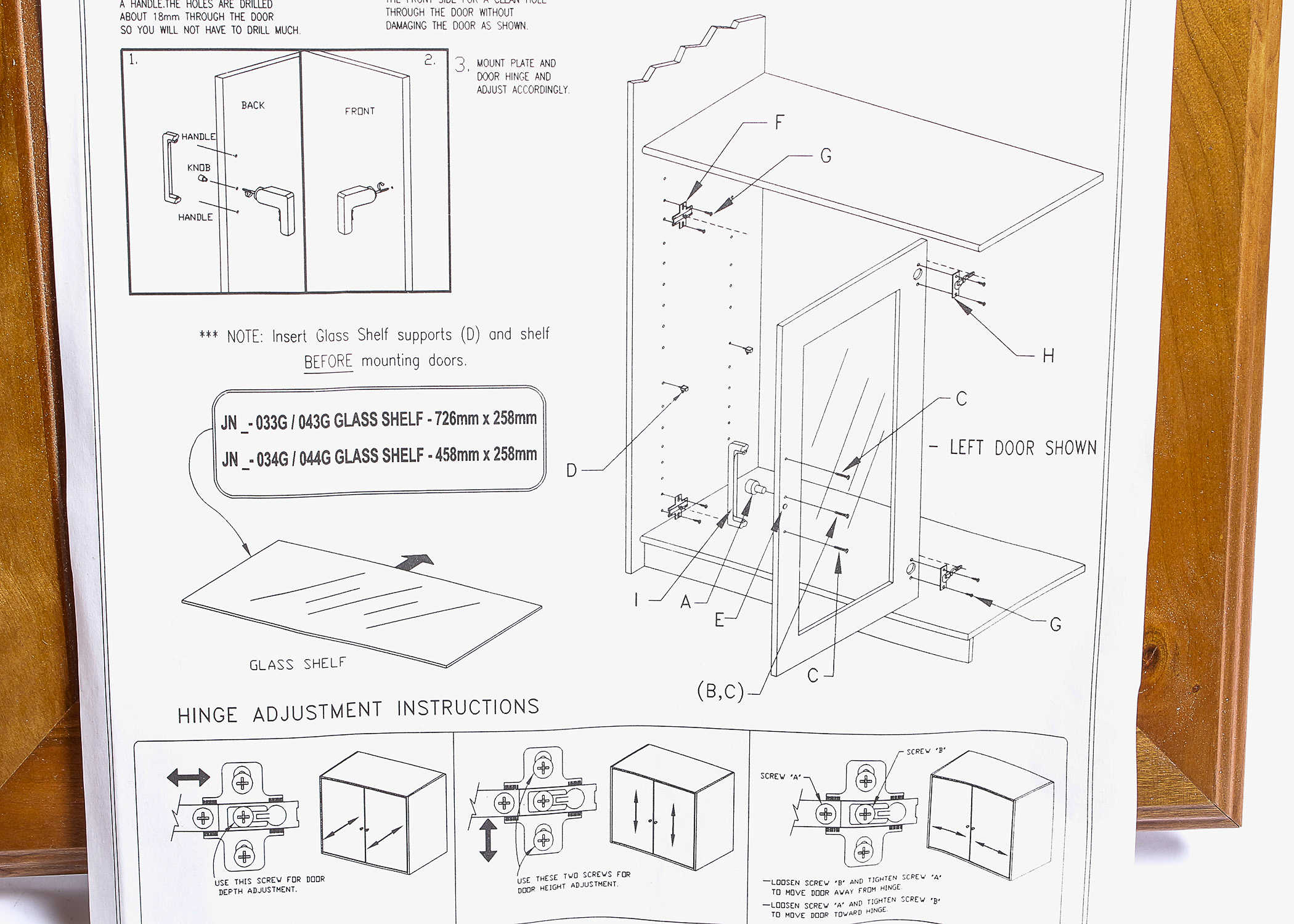 Set of Four Glass Cabinet Doors