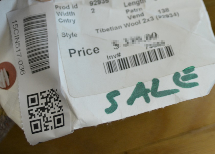 Tibetan Style Tobacco Flowering Branch Wool and Viscose Rug