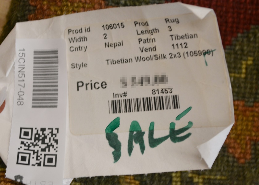 Tibetan Style Claret and Forest Floral Wool and Silk Rug